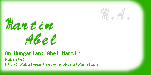 martin abel business card